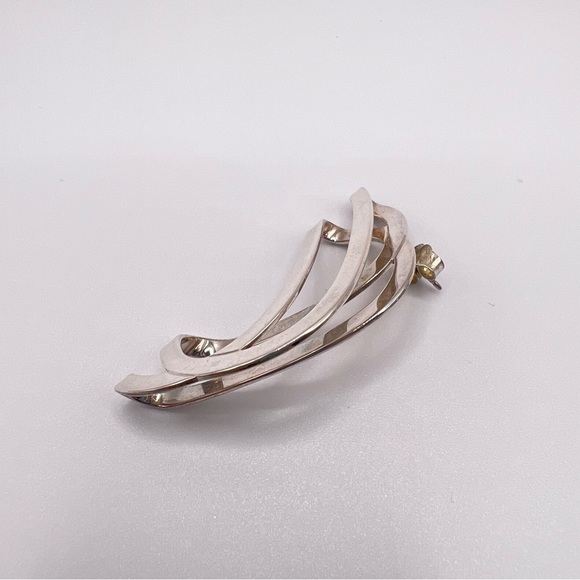 SILVER Spiral Earrings - Picture 4 of 6